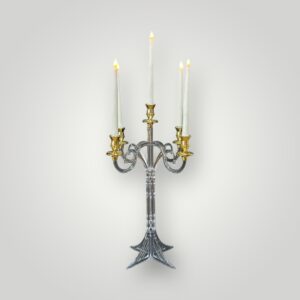 5 Mumlu Gold Gül Şamdan